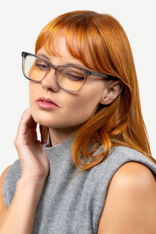 Tindra Reader - Smoky Quartz - Amber - +1.00