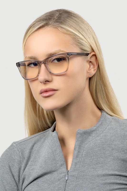 Tindra Reader - Smoky Quartz - Amber - +1.00